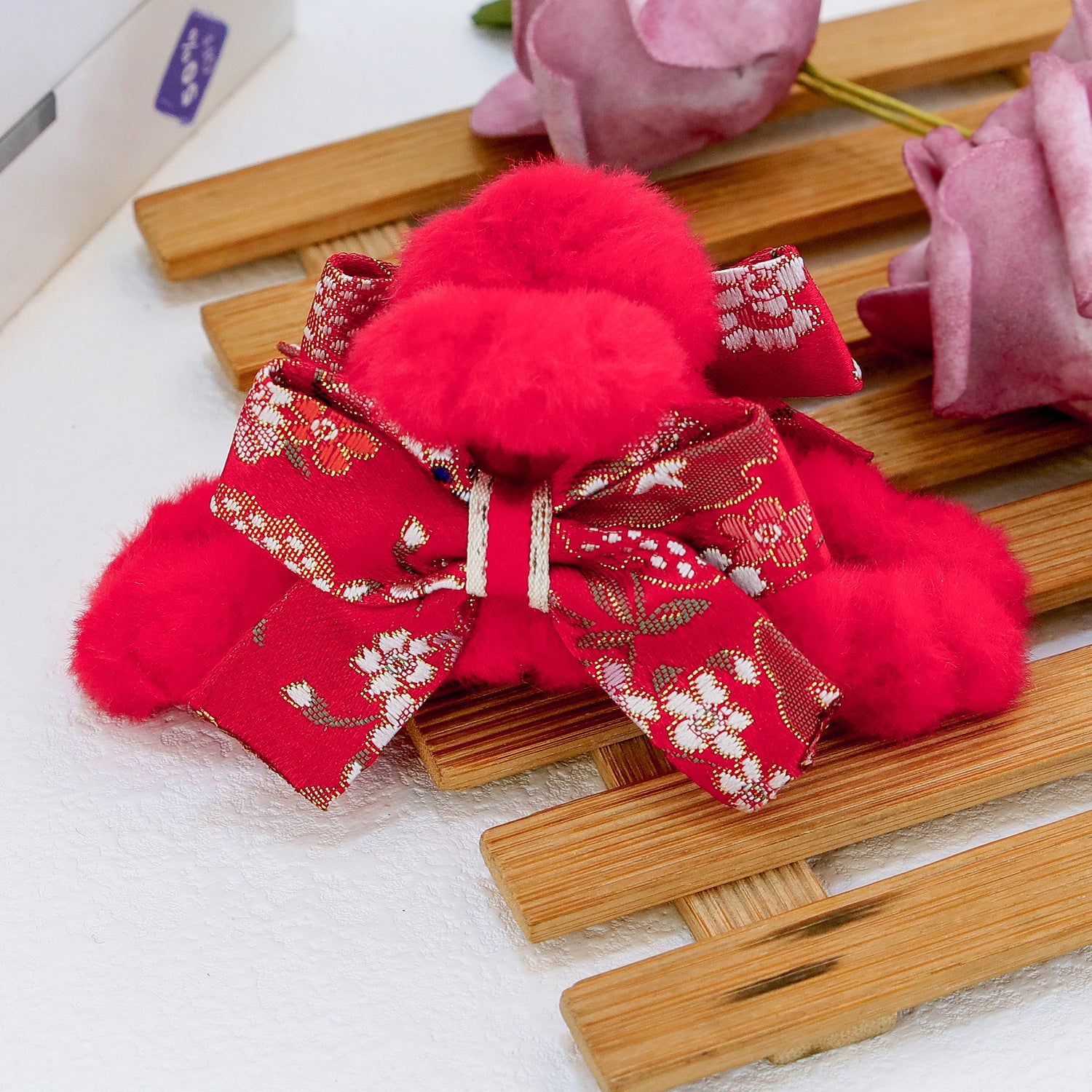 Wholesale Bow Tassel Plush Hair Clips